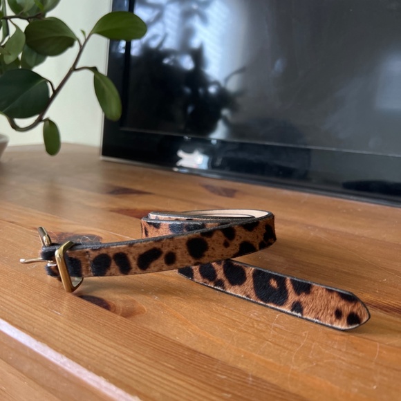 JCrew Skinny Calf Hair Belt in Leopard - Picture 3 of 3